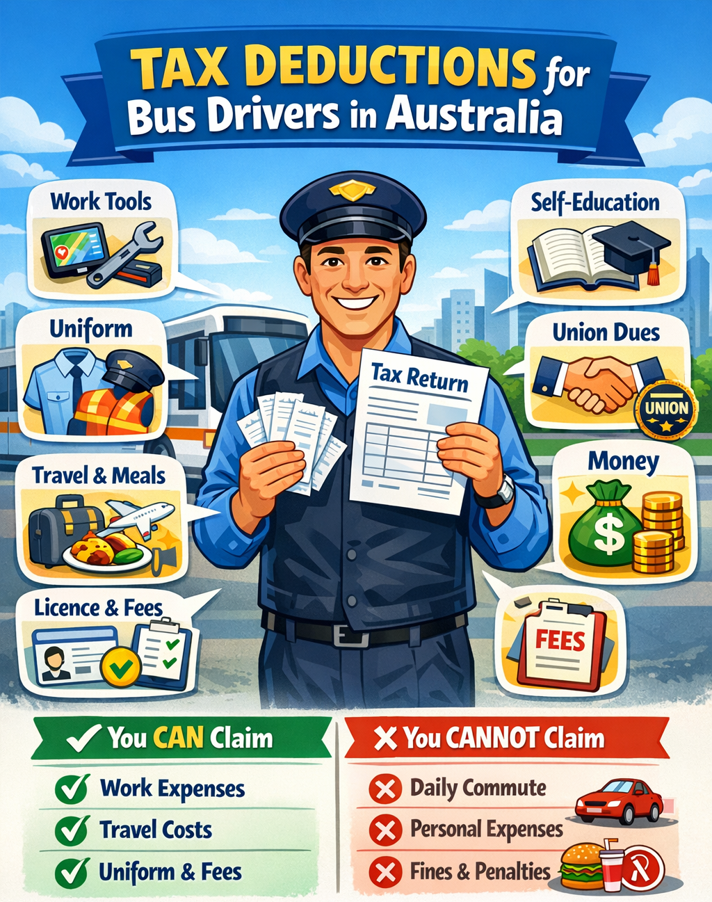 Bus Driver Tax Deductions in Australia: What You Can and Cannot Claim